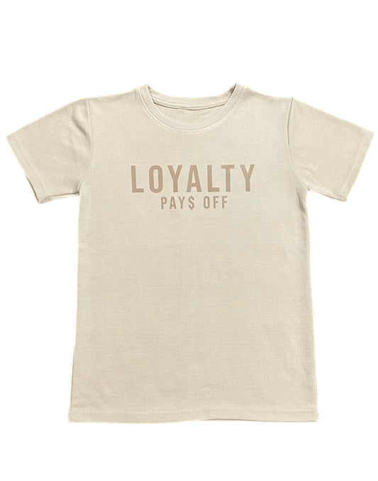 Loyalty Pays Off Heavy Cotton T-shirt khaki