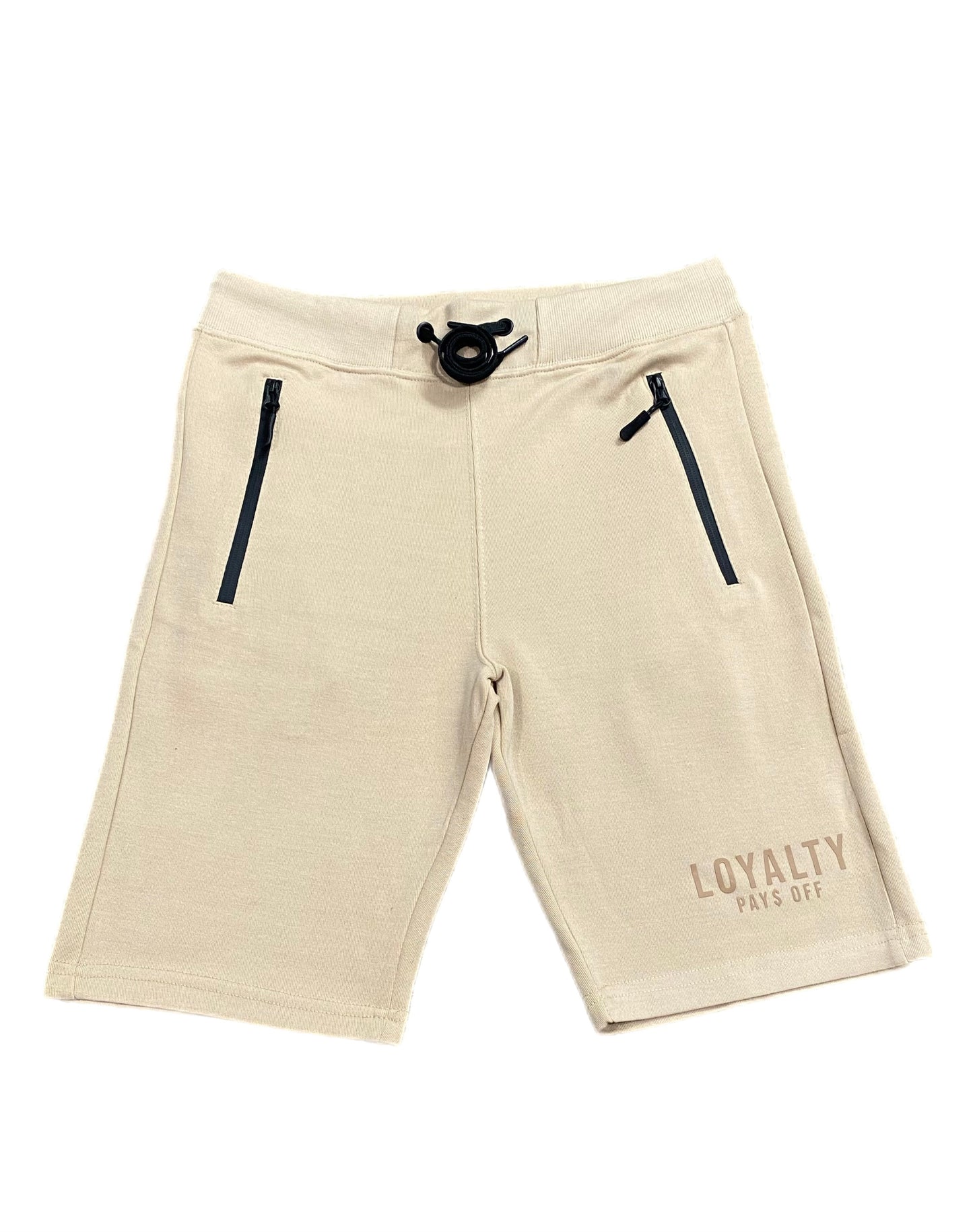 Loyalty Pays Off Cotton shorts with zip pocket Khaki