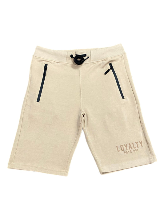 Loyalty Pays Off Cotton shorts with zip pocket Khaki