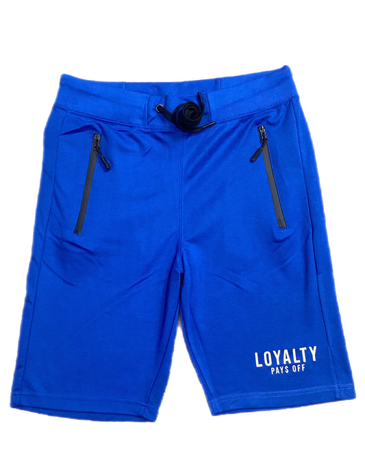 Loyalty Pays Off Cotton shorts with zip pocket Royal