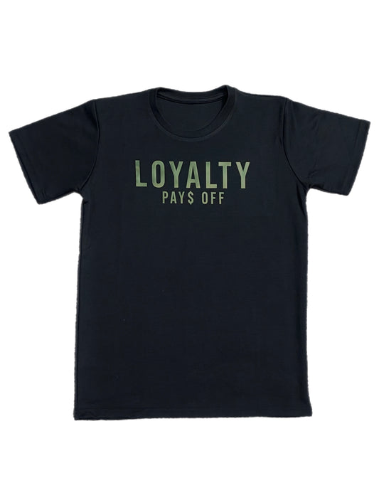 Loyalty Pays Off Heavy Cotton T-shirt black